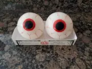 Halloween Red Eyeballs Led Wax Candles With 5 hr Timer Creepy Set of 2