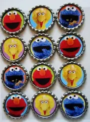 Sesame Street Bottle Caps Bottlecaps Embellishments Elmo Big Bird Cookie Monster