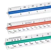 3 Pack Architectural Scale Ruler, 12" Triangular Architect Scale Aluminum Col...