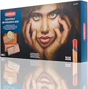 Derwent Lightfast Pencils Set Of 100 In Wooden Gift Box, 4mm Round Core, Premium Core Strength, Creamy Texture, Ideal For Fine Art Drawing & Colouring, Professional Quality, 2305693