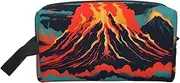[FSCEV] Volcano Storage Bag Toiletry Bag Travel Bag Cute Cosmetic Bag Makeup Accessories, White, One Size