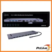 Cruxtec USB-C Multifunction Docking Station HDMI USB 3 VGA LAN SD Reader 100W PD