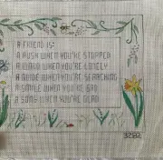 Needlepoint Canvas Hand Stitch Painted Alice Peterson 3282 A Friend Is 18 Count