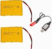 6V 900mAh AA NID-CD Battery Pack with JST Plug for New Huina 540 Dump 520 RC Bulldozer RC Excavator RC Toys 2 Pack