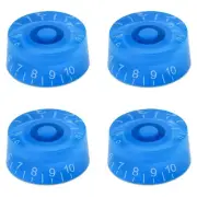 4Pcs Acrylic Bass Guitar Knobs Volume Tone Control Knobs Blue White numbers