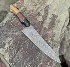Custom Handmade Damascus Steel Blade Chef Knife - Kitchen Knife With Sheath