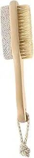 PLAFOPE Foot Brush Pumice Stone Natural Callus Remover Wooden Handle Exfoliating Pedicure Tool