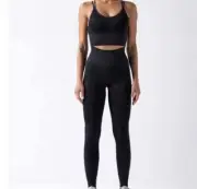 Women Workout Set Active 2 Pieces Snake Print Seamless Leggings with Paded Sport