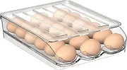 Egg Holder - Auto Rolling Egg Holder for Refrigerator Large Capacity Eggs Container Tray Fridge Organiser, Egg Dispenser Fridge Kitchen Storage & Organisation