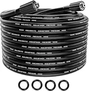 POHIR Pressure Washer Hose 25FT, Kink Resistant Power Washer Replacement Hose 1/4 Inch with M22 14MM Swivel, Lightweight Pressure Washer Extension Hose 4000 PSI
