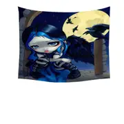 Poe the Whispered Word Lenore Raven Gothic Girl Tapestry
