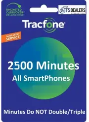 TracFone 2500 Minutes for Smart Phones -- Direct Refill, fast & right