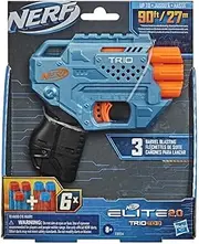 Nerf Elite 2.0 Trio TD-3 Blaster - Includes 6 Nerf Darts - Fire 3 Darts in a Row - Tactical Rail Socket Rail for Customization