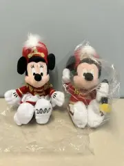 Disneyland Band 2000 Mickey & Minnie Mouse Bean Bag Plushes NWT