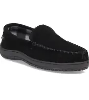 Men's Clarks, Venetian Moc Slipper GF2448M-201 Black Leather Synthetic Size 9