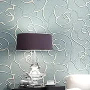 KeTian Modern Minimalist 3D Rose Flower Non-Woven Deep Embossed Textured Living Room Bedroom Wallpaper Roll Light Blue 0.53m (1.73' W) x 10m(32.8'L)=5.3m2 (57 sq.ft)