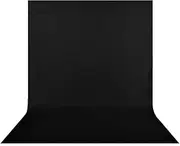 HEMMOTOP Black Backdrop Background, 6x9 ft Polyester Fabric Chromakey Black Screen Backdrops Collapsible for Photoshoot, Birthday Party, Wedding, Photography (Backdrop only)
