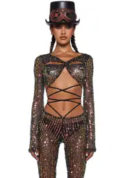 [Club Exx] Sunlit Oracles Sequin Top