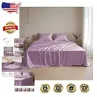 4-Piece King Size Tencel Silk Sheets - Breathable & Cooling Bedding Set in Lilac