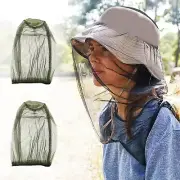 4xMosquito Fly Head Net Mesh Hat Bee Insect Bug Mozzie Protector Outdoor Fishing