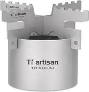 Ti artisan Titanium Alcohol Stove with Cross Stand Portable Lightweight Stove for Outdoor Camping Hiking