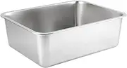 Cat Litter Tray Stainless Steel Cat Litter Boxes 40 * 30 * 15CM High Sides Extra Large Cat Litter Box Rustproof Scratchproof Metal Litter Box for Cat Rabbit Without Handle