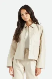 Brixton Womens Survey Boxy Chore Coat Size Small Beige Sz M