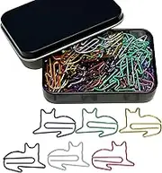 Cute Paper Clips, 65pcs Cat Shaped Paper Clips Bookmarks, Fun Office Supplies Gifts for Women Men Teacher Girl Boy Student Cat Lovers, Graduation Gifts