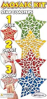 Mandala Art BKTSC Mosaic Craft Kit Star Shaped Coasters, 4 Colours