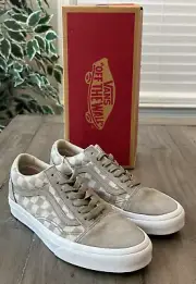 Vans Unisex US M6/W7.5 Old Skool Checkerboard Moon Rock Beige Shoes #VN000CT8CH8