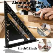 7"/12" Metric Alloy Triangle Ruler Square Measuring Wood Tool Angle Protractors