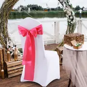 Traderight 20x Satin Table Runners Chair Sashes Covers Wedding Party Home Dress Decoration
