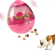 Dog Treat Ball, IQ Treat Dispensing Dog Toys, Interactive Food Puzzles Ball for Dogs, Pet Slow Feeder Ball (10cmx12cm, Pink)