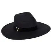 Vince Camuto Floppy Panama Hat One Size Wide Brim Fedora V Accent Holiday NEW