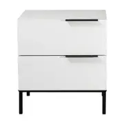 Dric 2 Drawers Bedside Table White