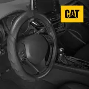 CAT Two Tone Carbon Fiber Soft Leather Grip Steering Wheel Cover - Universal Fit (for: Honda Civic)