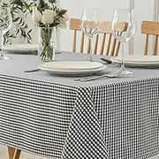 maxmill Square Checkered Tablecloth Water Resistance Antiwrinkle Spillproof Heavy Weight Gingham Table Cloth Buffalo Plaid for Buffet Banquet Parties Event Holiday Dinner 70 x 70 Inch Black White