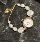 Vintage Gold Pearl Women’s watch, Dainty gold watch, Minimalist watch, VINTAGE