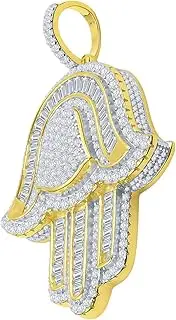 [Iced Out] 925 Sterling Silver 3D Pendant - HAMSA gold