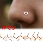 7PCS Surgical Steel Small Thin Cute Star Screw Nose Stud Ring Piercing Jewelr-yk