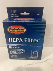 Riccar 1700 1800 Simplicity S38 S36 S30 HEPA and pre filter F987 made to fit