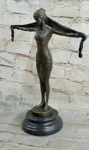 BRONZE ART DECO NOUVEAU SCULPTURE CHIPARUS LARGE MARBLE BASE FIGURINE HOME GIFT