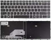 Laptop Keyboard for HP ProBook 640 G4 645 G4 L09547-001 with Silver frame without backlit no pointing stick United States US Black New