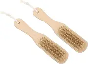 FOYTOKI Foot Exfoliating Tools 2pcs Wooden Brush for Callus Removal Dead Skin Scaler for Pedicure