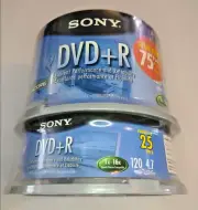 *75 Pack* Genuine SONY DVD+R Discs 50DPR47LS3 NEW Sealed 4.7 GB 120 Minute 1x-8x