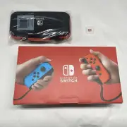 Nintendo Switch 32GB Handheld Console - Neon Red/Neon Blue With Case, 128gb Card