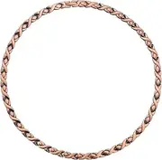 Feraco Copper Magnetic Therapy Necklace for Women Men Pure Solid Copper Chain Necklace with Magnets Unique X Shape Links Adjustable, Copper, No Gemstone