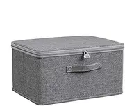 Clothes Toys Organiser Box With Lid - Locking Storage Box | Stackable Protective Snacks Food Chest, 30x20x14cm Lockout Utility Container For Jeans, Sweaters