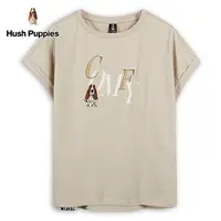 在飛比找Yahoo奇摩購物中心優惠-Hush Puppies T恤 女裝素色造型英文字刺繡狗連袖