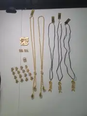 Vintage Napier Jewelry Lot/Chinese Symbols, Articulated Fish, Etc. READ DETAILS